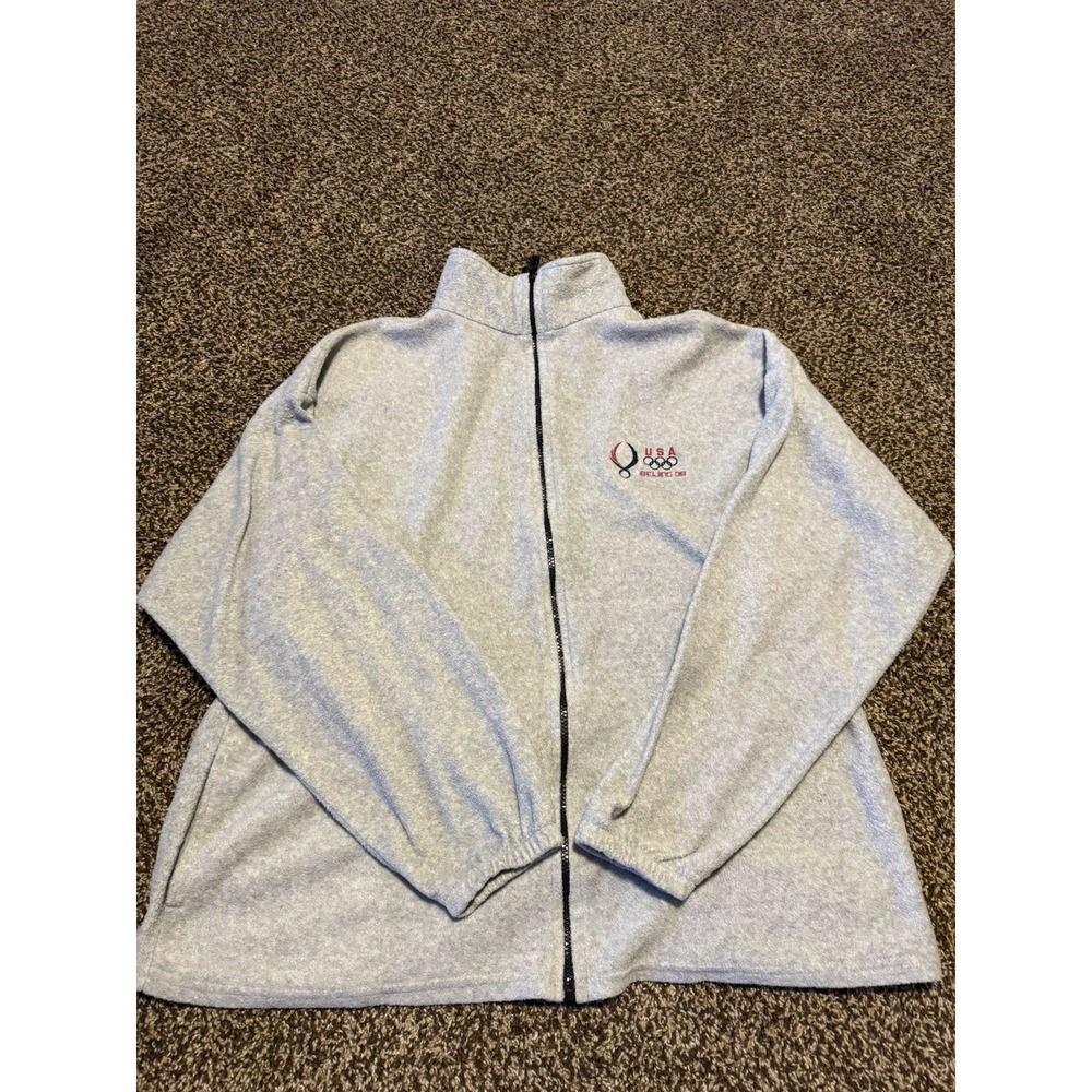 Vintage Team USA 2008 Beijing Summer Olympics Fleece Jacket Men 2XL Gray